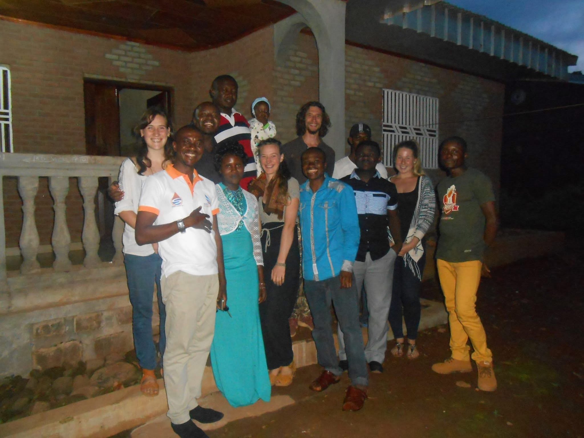 Community gathering with volunteers